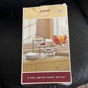 B. Smith 3 Tier Swivel Bowl Server